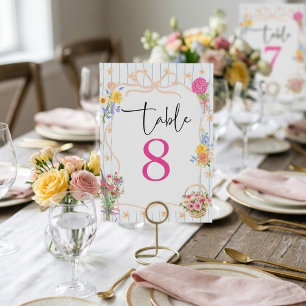 Fresh off the Market Floral Bridal Shower  Table Number