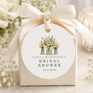 Fresh Off the Market Floral Jar Bridal Shower Favour Tags