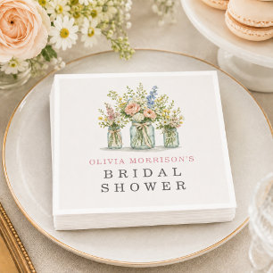 Fresh Off the Market Floral Jar Bridal Shower Napkin