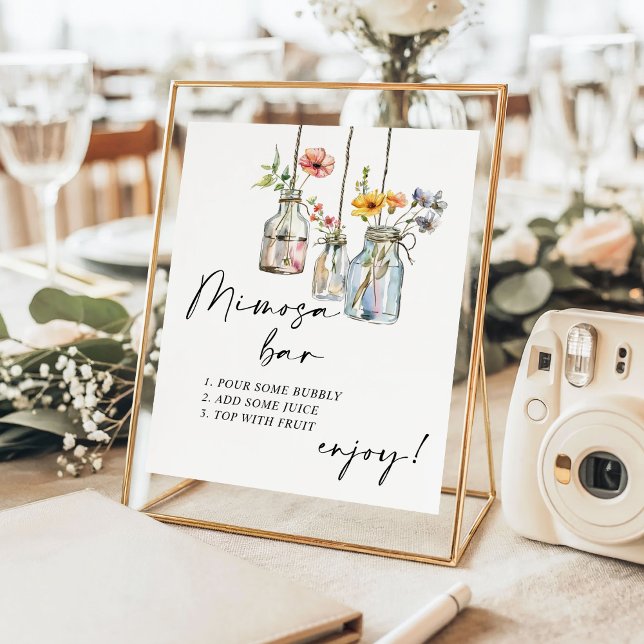 Fresh Off The Market Floral Jar Mimosa Bar Poster (Creator Uploaded)