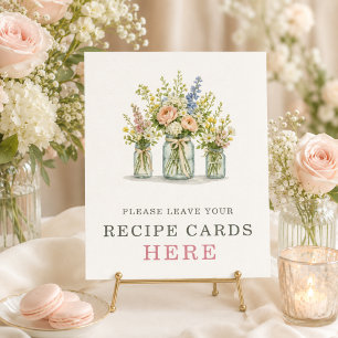 Fresh Off the Market Floral Jar Recipe Sign