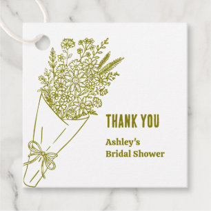 Fresh Off The Market Flower Bouquet Bridal Shower Favour Tags