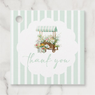Fresh off the Market Flower Cart Bridal Shower Favour Tags