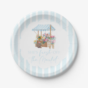 Fresh off the Market Flower Cart Bridal Shower Paper Plate