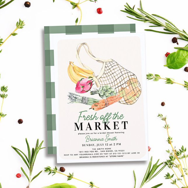 Fresh Off the Market French Bag  Bridal Shower Invitation (Creator Uploaded)