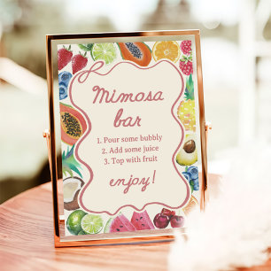 Fresh Off The Market Fruits Bridal Mimosa Bar Poster