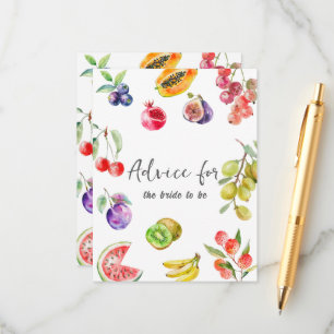 Fresh Off The Market Fruits Bridal Shower Advice Enclosure Card