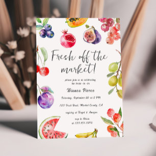 Fresh Off The Market Fruits Bridal Shower Invitation