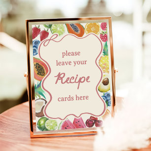 Fresh Off The Market Fruits Bridal Shower Recipe Poster