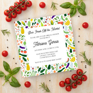 FRESH OFF THE MARKET Fruits & Veggies Cute CUSTOM Invitation