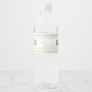 Fresh off the market, garden bridal shower water bottle label