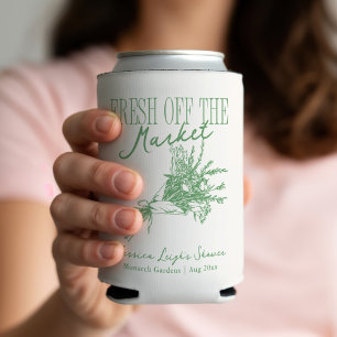 Fresh Off the Market Green Bridal Shower Can Cooler