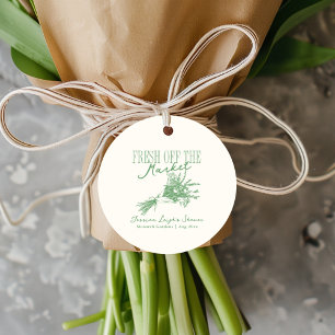 Fresh Off the Market Green Bridal Shower Favour Tags