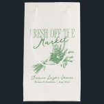 Fresh Off the Market Green Bridal Shower Small Gift Bag<br><div class="desc">The "Fresh Off The Market" bridal shower suite is a lighthearted and sweetly rustic collection that celebrates a bride-to-be who’s officially off the market and loving every second of it. With delicate herb illustrations and soft green tones, this design brings a fresh, garden-inspired charm to your event. Perfect for a...</div>