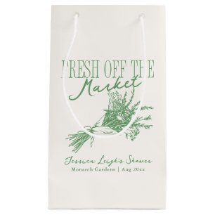 Fresh Off the Market Green Bridal Shower Small Gift Bag
