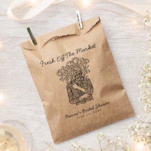 Fresh Off The Market Hand Drawn Bridal Shower Favour Bags