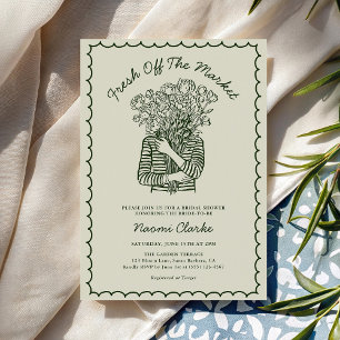 Fresh Off The Market Hand Drawn Bridal Shower Invitation