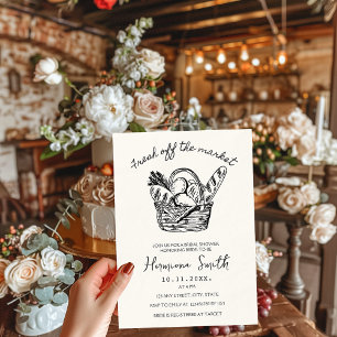 Fresh Off the Market Hand-drawn Bridal Shower Invitation