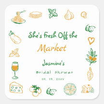 Fresh Off The Market Hand Drawn Bridal Shower