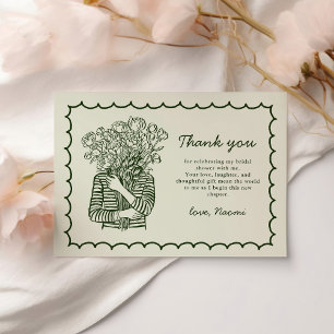Fresh Off The Market Hand Drawn Bridal Shower Thank You Card