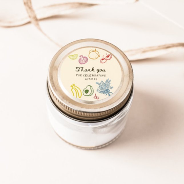 Fresh Off The Market Hand Drawn Thank You Classic Round Sticker (Creator Uploaded)