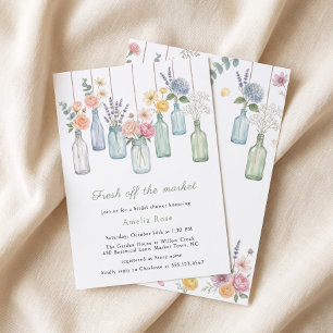 Fresh Off The Market Hanging Jars Bridal Shower Invitation