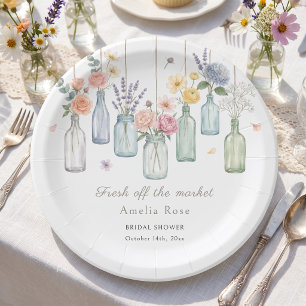 Fresh Off The Market Hanging Jars Bridal Shower Paper Plate
