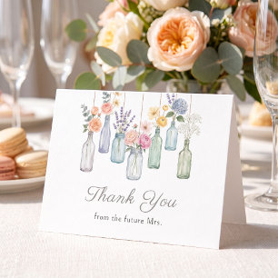 Fresh Off The Market Hanging Jars Bridal Shower Thank You Card