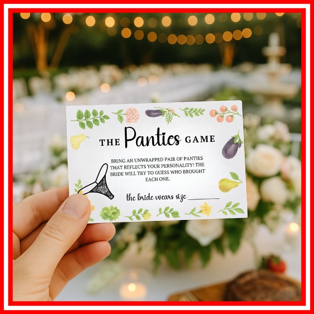 Fresh Off The Market Panties Game Bridal Shower Enclosure Card (Creator Uploaded)