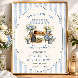 Fresh Off The Market Pastel Colours Bridal Shower Poster