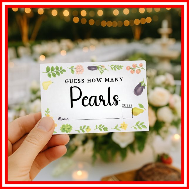 Fresh Off The Market Pearls Game Bridal Shower Enclosure Card (Creator Uploaded)