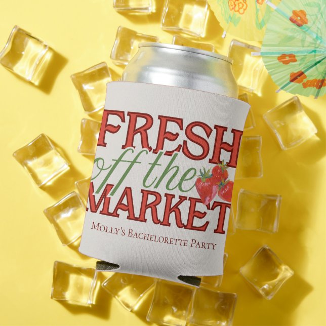 Fresh Off the Market – Personalised Modern Bridal Can Cooler (In Situ Summer)