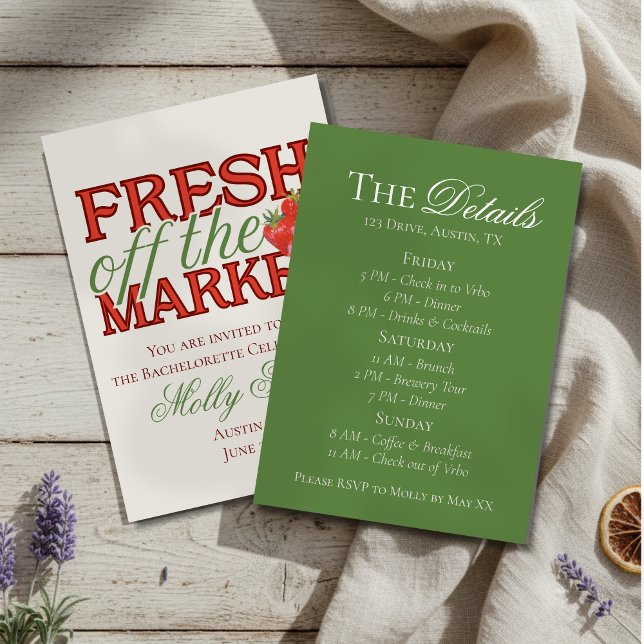 Fresh Off the Market – Personalised Modern Bridal Invitation (Celebrate your newly-engaged status in style with this elegant “Fresh Off the Market” design!)