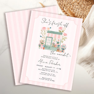 Fresh off the market pink bridal shower invitation