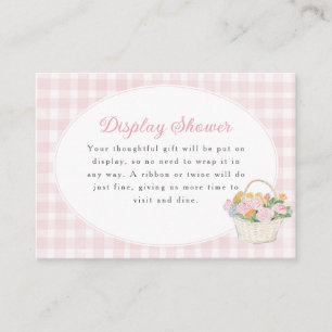 Fresh Off The Market Pink Gingham Bridal Shower Enclosure Card