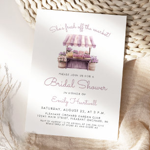 Fresh Off the Market Purple Bridal Shower Invitation