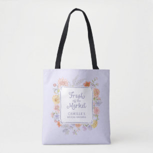 Fresh off the Market Purple Floral  Tote Bag