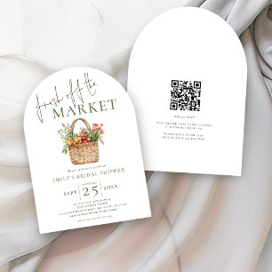 Fresh off the Market QR code Bridal Shower Invitation