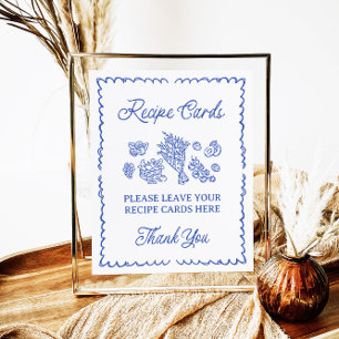 Fresh Off The Market Recipe Cards Shower Sign