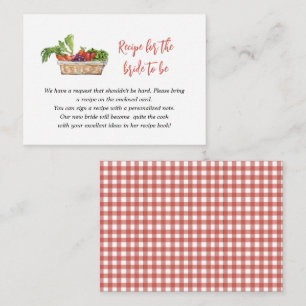 Fresh off the market Recipe Request Bridal Shower Enclosure Card
