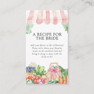 Fresh Off The Market Recipe Request Bridal Shower  Enclosure Card