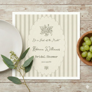 Fresh off the Market Sage Green Bridal Shower Napkin