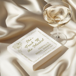 Fresh off the Market Sage Green Bridal Shower Napkin
