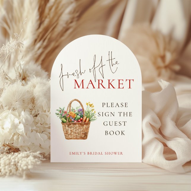 Fresh off the Market Sign Guest Book Bridal Shower Invitation (Creator Uploaded)