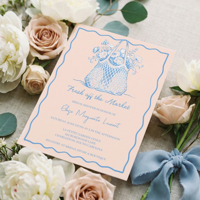 Fresh Off The Market Sketch Floral Bridal Shower Invitation (Fresh Off The Market Sketch Floral Bridal Shower Invitation)