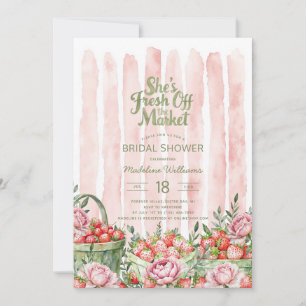 Fresh Off the Market Strawberry Bridal Shower Invitation