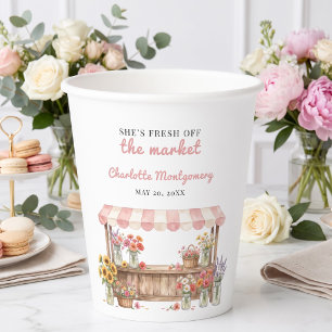 Fresh Off The Market Striped Awning Sunflowers Paper Cups