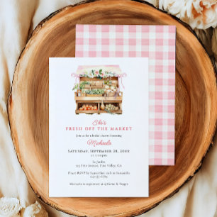 Fresh Off The Market Watercolor Bridal Shower Invitation