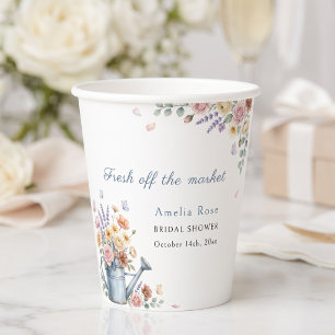 Fresh Off The Market Watering Can Bridal Shower Paper Cups