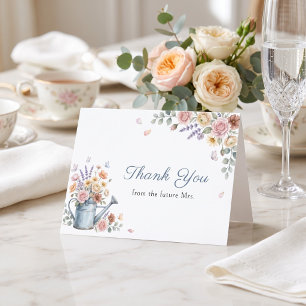 Fresh Off The Market Watering Can Bridal Shower Thank You Card